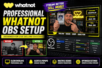 setup obs studio for whatnot live selling stream
