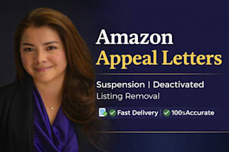 write appeal letter for amazon suspension, deactivated listing, listing removal