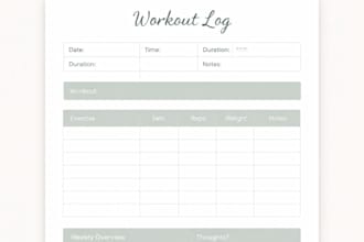 design a fitness or workout planner template