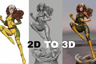 convert 2d to 3d toy figures sculpt 3d figurines from images 3mf for 3d printing