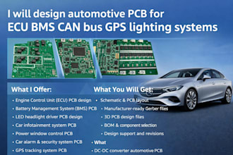 design automotive pcb for ecu, bms, can bus, gps lighting system, ev battery