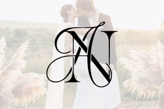 design a beautiful luxury wedding monogram logo