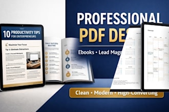 design professional PDF lead magnet, ebook, workbook, and booklet
