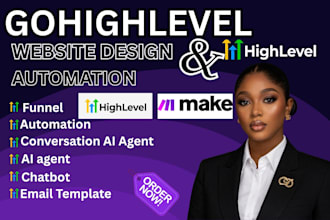 design gohighlevel website,sales funnel and automation with ai chatbot