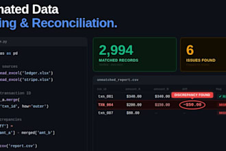 reconcile your CSV or excel data and find all discrepancies