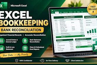 do excel bookkeeping and bank reconciliation for small businesses