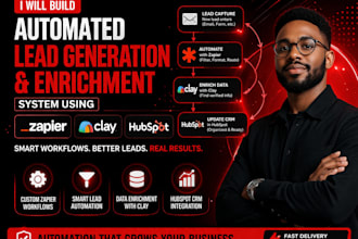 build automated lead generation and enrichment system using zapier, clay and hub