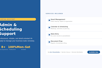 be your professional virtual assistant for admin and scheduling tasks