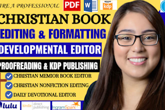 developmental edit, proofread, format journal, devotional, christian book editor