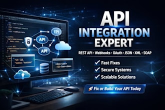 fix or develop rest api, webhook, javascript, nodejs, json,XML, oauth, soap, php