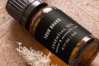 craft essential oil label design and product packaging