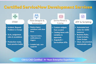 develop and configure servicenow itsm modules with flow designer automation