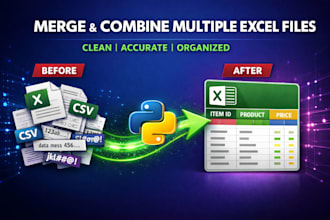 merge multiple excel or CSV files into one