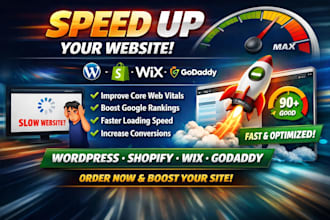 do wordpress shopify wix godaddy speed up optimization fix slow website speed up
