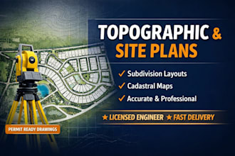 prepare topographic, site plans, subdivision and cadastral maps