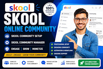 setup skool online community skool community setup skool community manager