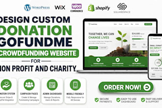 design custom donation gofundme crowdfunding website for non profit and charity