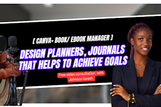 design weekly planner journal, scrapebook sticky notes, notepad on canva