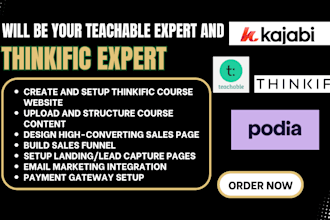 be your thinkific expert, setup thinkific online course website sales funnel