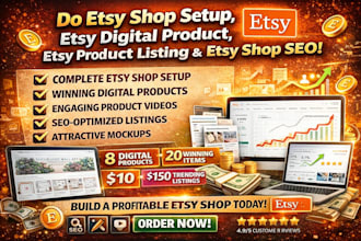 do etsy shop setup etsy digital product etsy product listing and etsy shop SEO