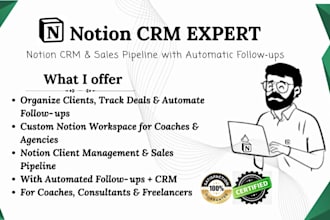 build notion client management, notion sales pipeline with automated follow ups