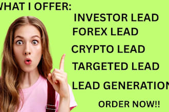 generate active forex leads, verified forex crypto leads and investor leads