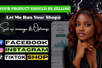 set up tiktok shop, instagram shop, facebook shop or shopify dropshipping store