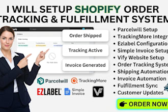 setup shopify order parcelwill trackingmore ezlabel simple invoice vify website