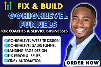 fix and build gohighlevel website gohighlevel landing page CRM ghl salesfunnel