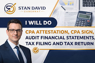 do CPA attestation, sign, audit financial statements, tax filing and tax return
