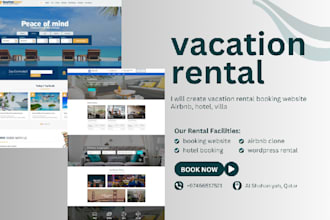 create vacation rental booking website airbnb, hotel, villa