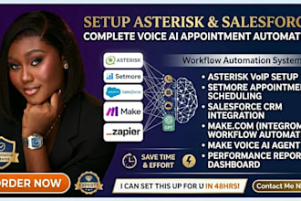 setup asterisk setmore salesforce make voice ai appointment automation system