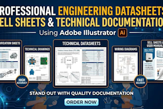 design a technical product datasheet and sell specification sheet