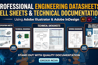 design a technical product datasheet and sell specification sheet