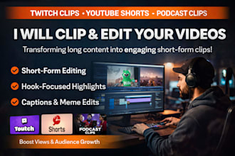 clipper and video cutter for twitch clips, youtube short, podcast clips stream