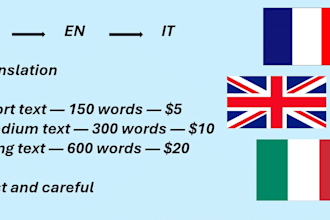 translate your text from english to french or italian
