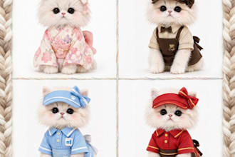 create adorable ai animal characters in costume uniforms