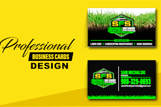design landscape, lawn care, grass cutting and agriculture business cards