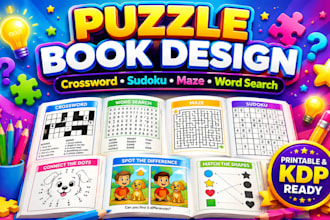 create puzzle books, sudoku word search and cross word mazes for amazon KDP