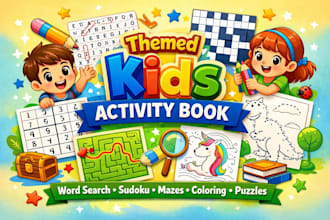 create themed kids activity book puzzles sudoku word search coloring mazes