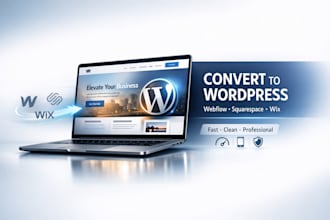 clone or convert your webflow, wix, squarespace or ai website to wordpress site