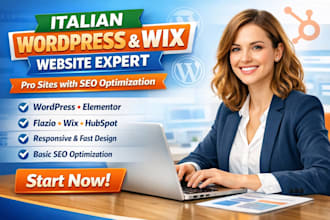 build italian wordpress elementor ims website flazio saas wix design hubspot seo