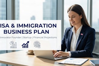 write UK innovator founder visa startup business plan with projections