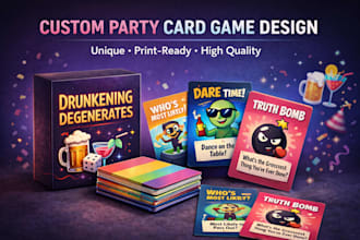 design adult  card game, drinking card game, couples and party card game deck