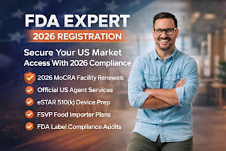 provide expert fda registration, mocra renewal, and US agent services for non US