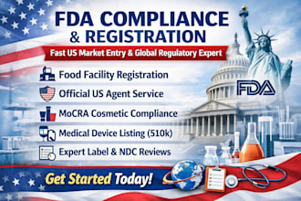 do fda registration US agent service and mocra compliance for amazon fba