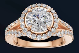 adjust 3d shank diamond ring,luxury jewelry pearls,stl product render,rhino mode