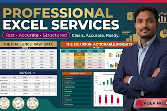 clean, format, merge, split excel data