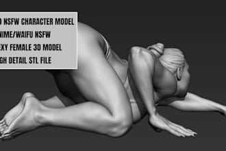 sculpt sexy female 3d model, anime, waifu nsfw character stl for 3d printing
