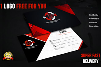 design construction business card and company logo